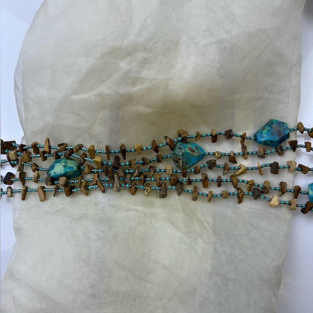 Graziano Beaded Multiple Layer Statement Necklace… - image 6